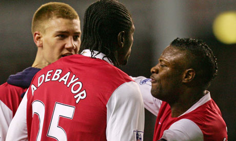 William Gallas, Emmanuel Adebayor and Nicklas Bendtner