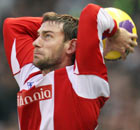 Stoke City's Rory Delap takes a throw-in