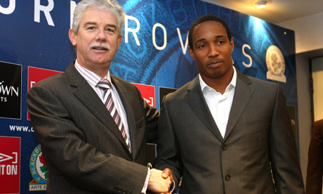 Paul Ince with club chairman John Williams on his appointment as Blackburn Rovers manager in June