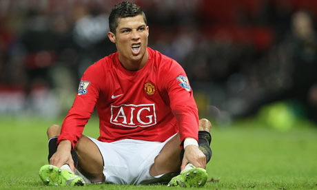 Ronaldo Kissing on Manchester United Winger Cristiano Ronaldo Takes A Breather During The