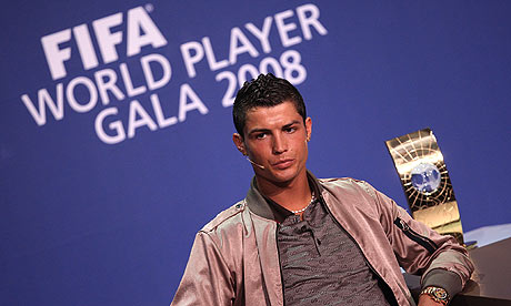 Cristiano Ronaldo of Manchester United has been named Fifa World Player of the Year for 2008