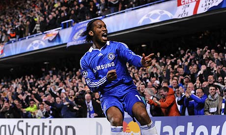 Didier Drogba celebrates against Juventus