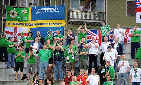 Northern Ireland fans watch on
