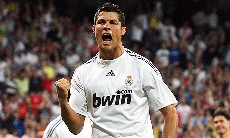Cristiano Ronaldo Goal on Cristiano Ronaldo Celebrates His First Goal For Real Madrid