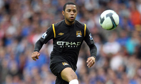 Manchester City's Robinho in action against Glasgow Rangers