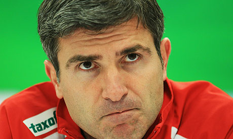 Zvonimir Soldo at a press conference ahead of Saturday's defeat to Hannover