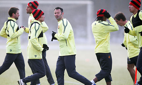 Manchester United train ahead of their Champions League match against Valencia 