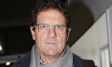 England manager Fabio Capello arrives at Heathrow