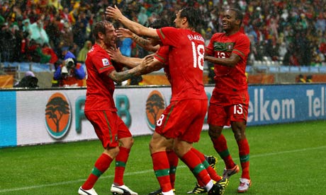 Raul Meireles of Portugal celebrates scoring