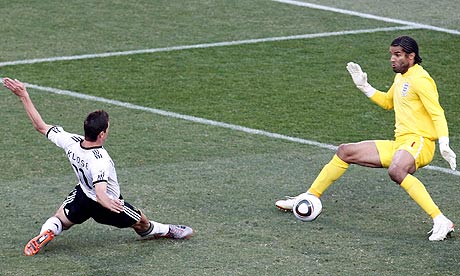 Germany's Miroslav Klose scores