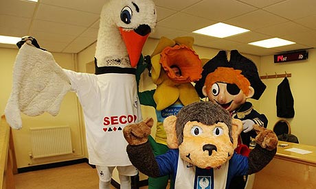 Cyril The Swan, Marie Curie's Daffy The Daffodil, Captain Blade and H'Angus The Monkey.