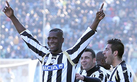 Cristian Zapata celebrates after scoring against Inter during Sunday's 3-1 win