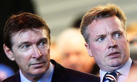 Craig Whyte with Gordon Smith, Rangers' director of football, before their friendly with Liverpool