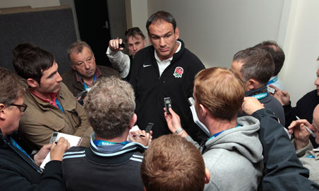 Martin Johnson talks to the media