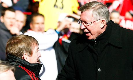 Sir Alex Ferguson with Kenny Dalglish before Manchester United's 3-1 defeat at Liverpool