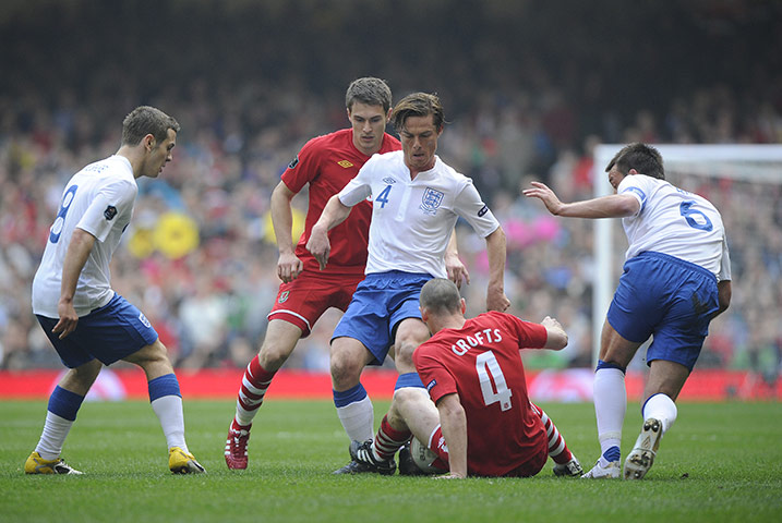 Wales v England: Scott Parker tackles Andrew Crofts