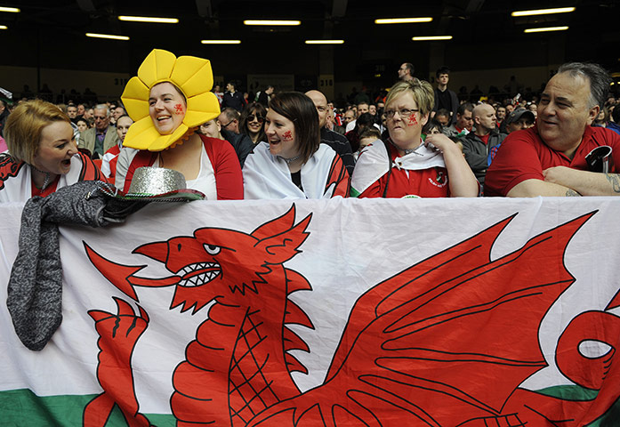 Wales v England: Welsh fans before the game
