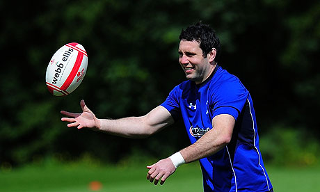 Stephen Jones training with the Wales squad