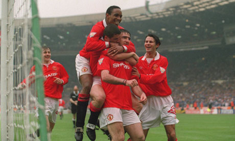 Eric Cantona scores in the 1994 FA Cup final