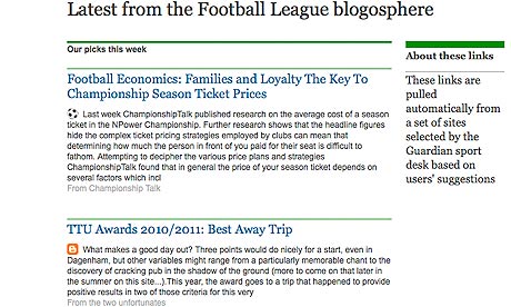 Football League blogosphere