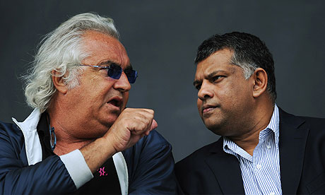 QPR co owner Flavio Briatore (left) and AirAsia owner Tony Fernandes