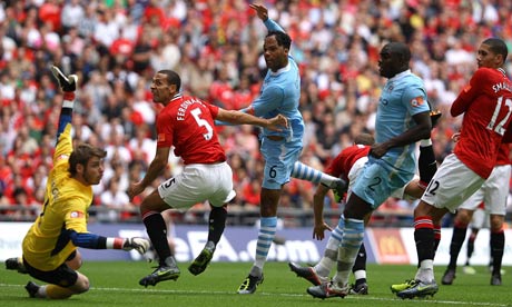 Joleon Lescott scores in the Community Shield