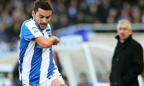 Manolo Preciado watches on in the background during Sociedad's win over Sporting