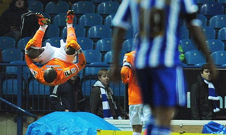 Blackpool's Lomana LuaLua celebrates