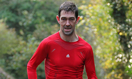 Dom Williams trains for his group's run from Hillsbrough to Anfield