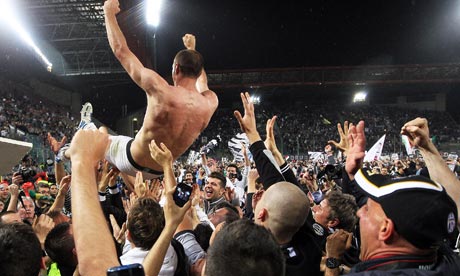 Juventus celebrate their title victory
