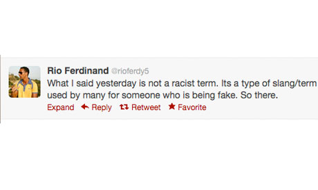 Rio Ferdinand tweet