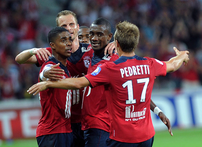 Champions League: Lille players celebrate