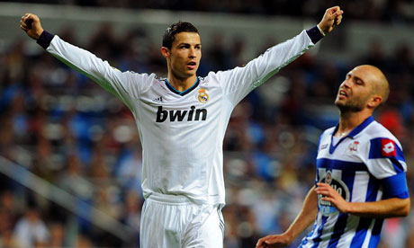 Ronaldo Yesterday on Cristiano Ronaldo Of Real Madrid Celebrates Scoring His Third And His