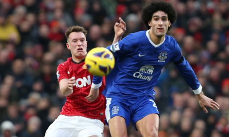 Marouane Fellaini and Phil Jones
