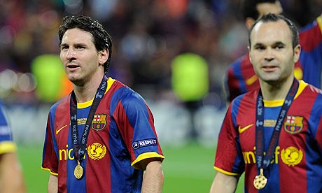 European Cup teams 2009-2011 Lionel Messi Andrés Iniesta Barcelona