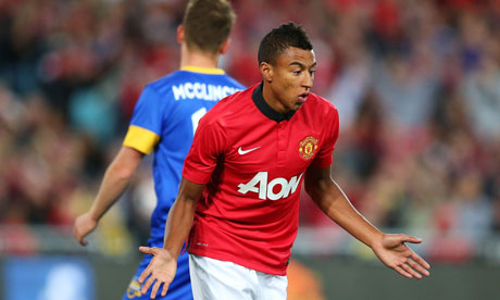 Jesse Lingard of Manchester United celebrates after scoring his second goal