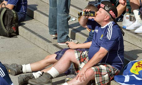 Scotland fans in Trafalgar Square