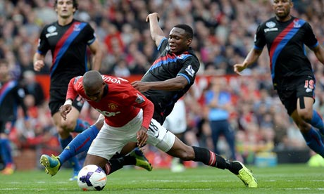 Manchester United's Ashley Young won a penalty against Crystal Palace's Kagisho Dikgacoi