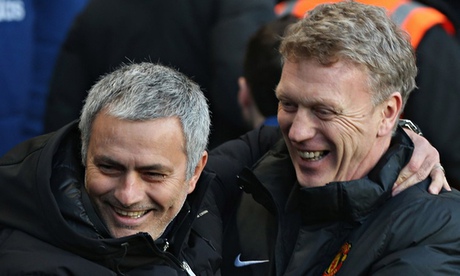 José Mourinho greets David Moyes