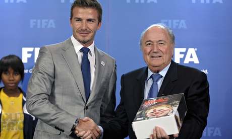 Sepp Blatter and David Beckham