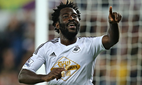 Swansea's Wilfried Bony … for now, any road
