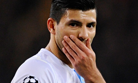 Sergio Agüero of Manchester City v Barcelona