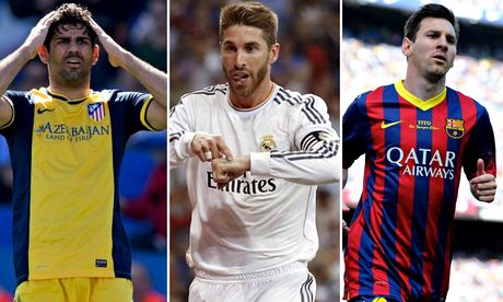 Diego Costa, Sergio Ramos and Lionel Messi