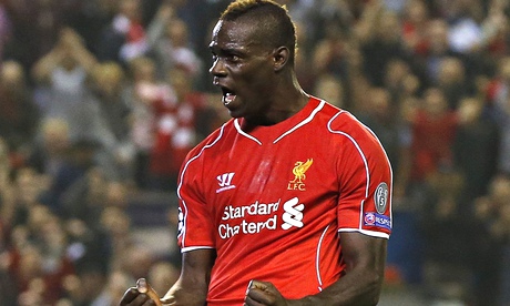 Liverpool's Mario Balotelli celebrates after scoring against Ludogorets