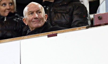 Tony Pulis, the newly-appointed West Brom head coach, watches from the stands at Upton Park