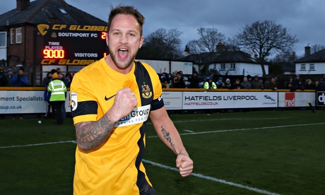 Southport's Luke Foster v Eastleigh in FA Cup