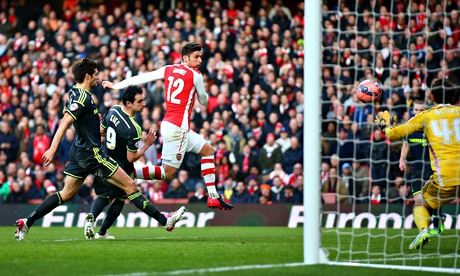 Olivier Giroud scores his second goal to complete Arsenal's FA Cup victory over Middlesbrough.