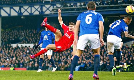Steven Gerrard against Everton