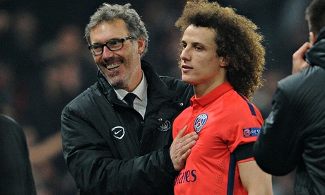Chelsea v PSG: Laurent Blanc and David Luiz