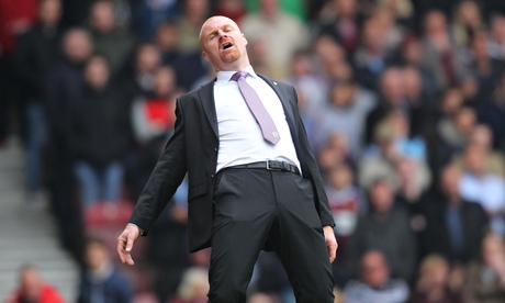 Sean Dyche shows his frustration as Burnley again failed to score and edged closer to relegation at 
